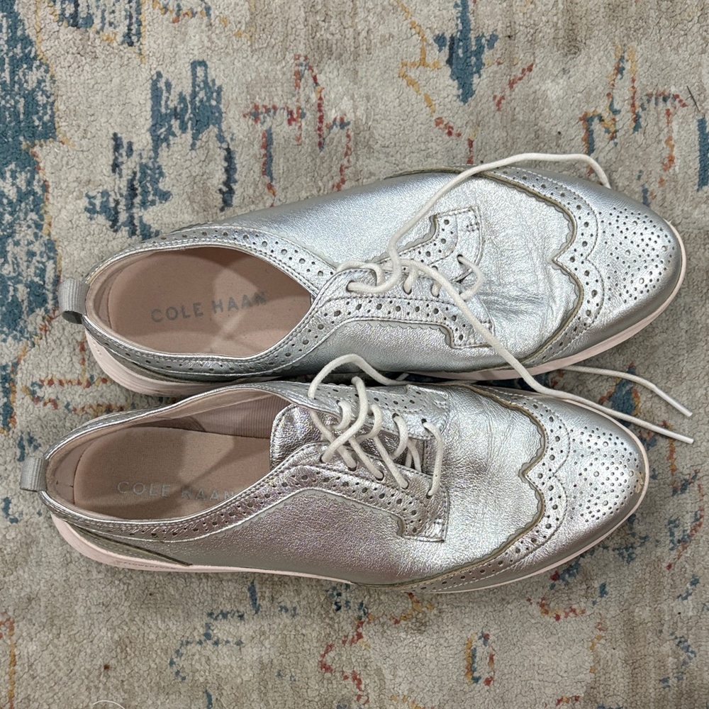 Cole Haan Women's Metallic Silver Flats